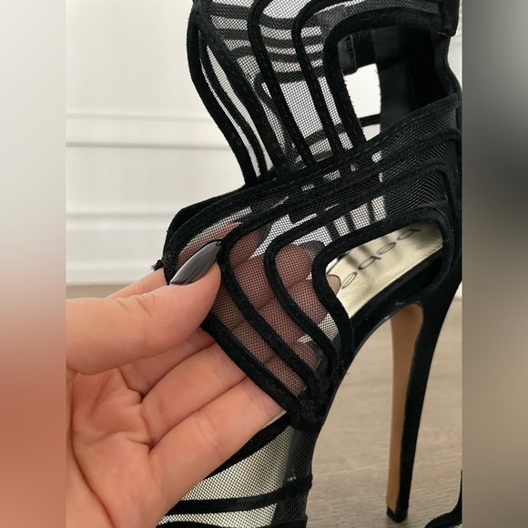 Black Suede & Mesh Platform Heels  from Bebe🖤 - Picture 7 of 11